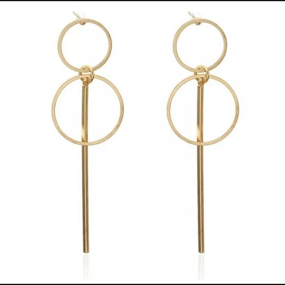 Gold Tone Geometric Earrings  - Picture 1 of 1
